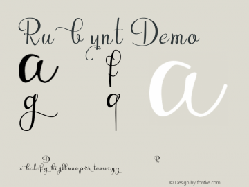 Rubynt Demo Version 0.00;March 2, 2018;FontCreator 11.5.0.2421 32-bit图片样张