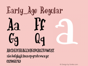 Early_Age Regular Version 1.000 Font Sample