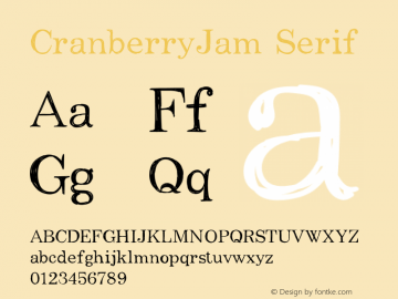 CranberryJam Serif Version 1.002;Fontself Maker 2.2.1 Font Sample