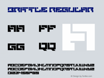 Brittle Version 1.00;March 26, 2018;FontCreator 11.5.0.2421 64-bit Font Sample