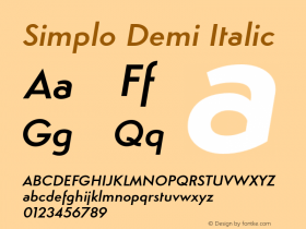 Simplo-DemiIt Version 1.07          UltraPrecision Font Font Sample