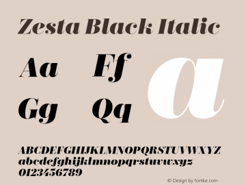 Zesta Black Italic Version 1.0图片样张