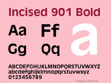 Incised 901 Bold Version 003.001 Font Sample