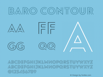Baro Contour Version 1.0 Font Sample