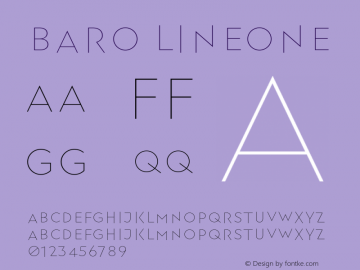 Baro LineOne Version 1.0 Font Sample