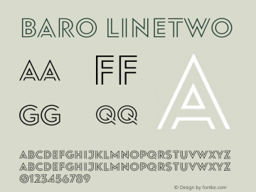 Baro LineTwo Version 1.0 Font Sample