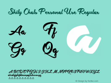 Shity Chats Personal Use Version 1.000 Font Sample