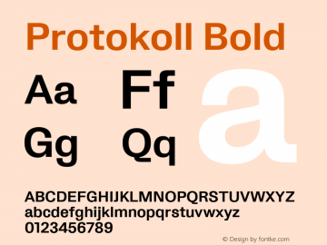 Protokoll-Bold Version 1.0 | wf-rip Font Sample