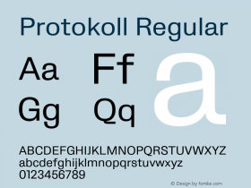 Protokoll-Regular Version 1.0 | wf-rip Font Sample