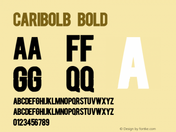 CARIBOLB Bold Version 001.000 Font Sample