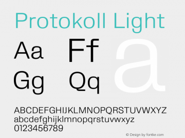 Protokoll Light Version 1.000;PS 001.000;hotconv 1.0.88;makeotf.lib2.5.64775图片样张