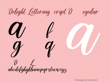Delight Lettering Script DEMO Regular  Font Sample