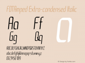 FOTAmped-ExtracondensedItalic Version 1.000 Font Sample