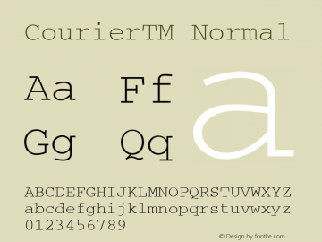 CourierTM Normal 1.0 Thu Jan 10 02:00:19 1980 Font Sample