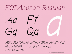 FOTAncron Version 1.000 Font Sample