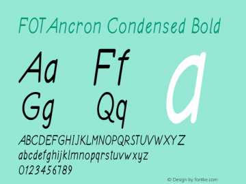 FOTAncron-CondensedBold Version 1.000 Font Sample