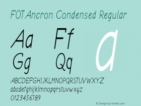 FOTAncron-CondensedRegular Version 1.000 Font Sample