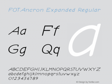 FOTAncron-ExpandedRegular Version 1.000 Font Sample