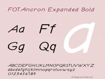 FOTAncron-ExpandedBold Version 1.000 Font Sample
