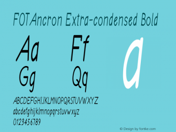 FOTAncron-ExtracondensedBold Version 1.000 Font Sample