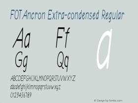 FOTAncron-ExtracondensedRegular Version 1.000 Font Sample