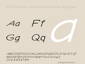 FOTAncron-ExtraexpandedRegular Version 1.000 Font Sample