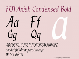 FOTAnish-CondensedBold Version 1.000 Font Sample