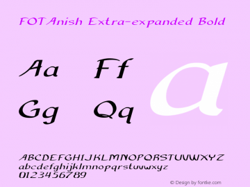 FOTAnish-ExtraexpandedBold Version 1.000 Font Sample