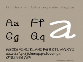 FOTAnnarvin-ExtraexpandedRegular Version 1.000 Font Sample