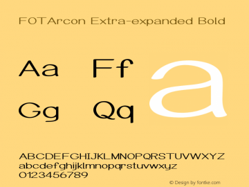 FOTArcon-ExtraexpandedBold Version 1.000图片样张