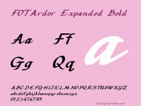 FOTArdor-ExpandedBold Version 1.000 Font Sample