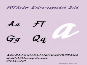 FOTArdor-ExtraexpandedBold Version 1.000 Font Sample