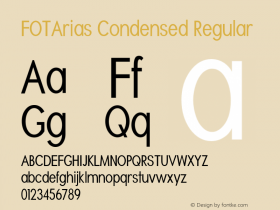 FOTArias-CondensedRegular Version 1.000 Font Sample