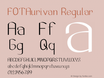 FOTAurivan Version 1.000 Font Sample