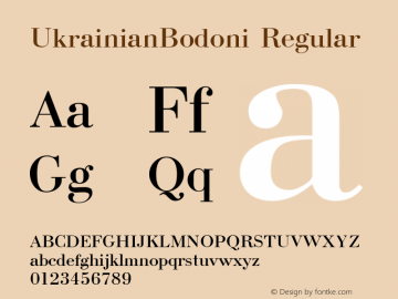 UkrainianBodoni Regular 001.000 Font Sample