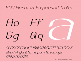 FOTAurivan-ExpandedItalic Version 1.000 Font Sample