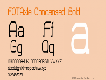 FOTAxle-CondensedBold Version 1.000 Font Sample