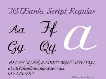 FOTBanksScript Version 1.000 Font Sample