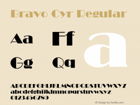 Bravo Cyr Regular v1.0c Font Sample