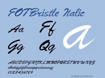 FOTBristleItalic Version 1.500图片样张