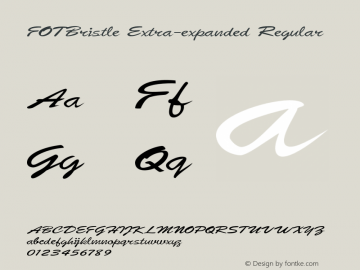 FOTBristle-ExtraexpandedRegular Version 1.500 Font Sample