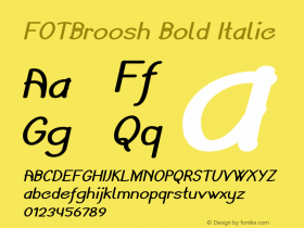 FOTBroosh-BoldItalic Version 1.000 Font Sample