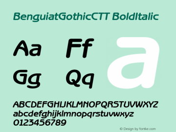 BenguiatGothicCTT BoldItalic 1.100.000 Font Sample