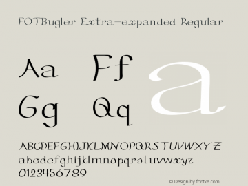 FOTBugler-ExtraexpandedRegular Version 1.000 Font Sample