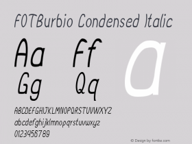 FOTBurbio-CondensedItalic Version 1.000图片样张