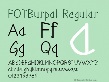 FOTBurpal Version 1.000 Font Sample