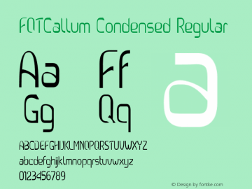 FOTCallum-CondensedRegular Version 1.000 Font Sample