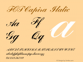 FOTCapira-Italic Version 1.000 Font Sample