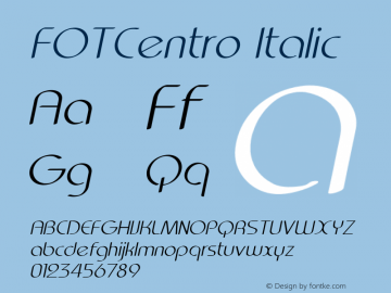 FOTCentro-Italic Version 1.000图片样张