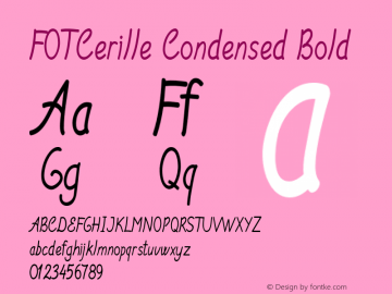 FOTCerille-CondensedBold Version 1.000 Font Sample